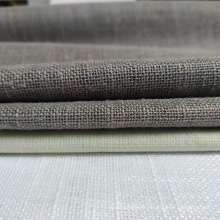 cheap 100% polyester linen look upholstery  fabric with 100% blackout coating fabric